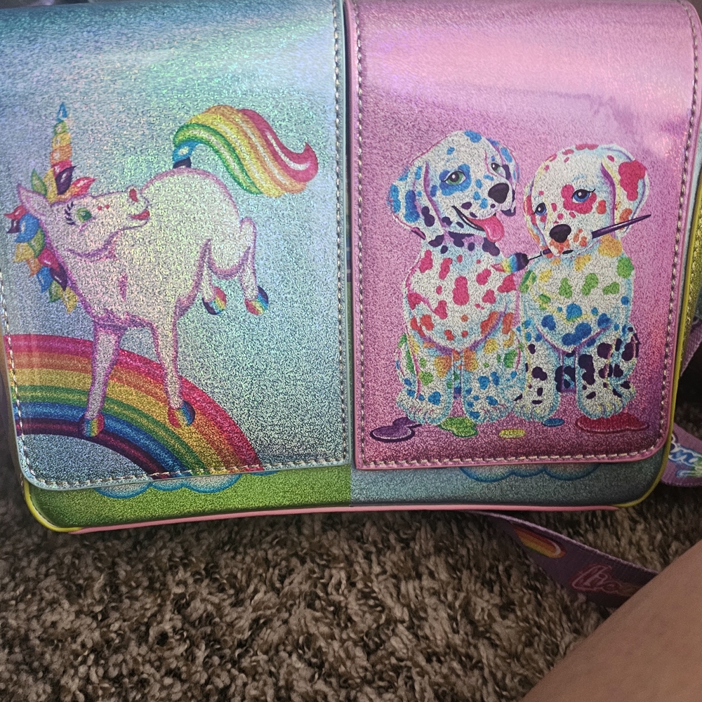 Lisa Frank Multicolor Crossbody Bag with Unicorn and Dalmatians